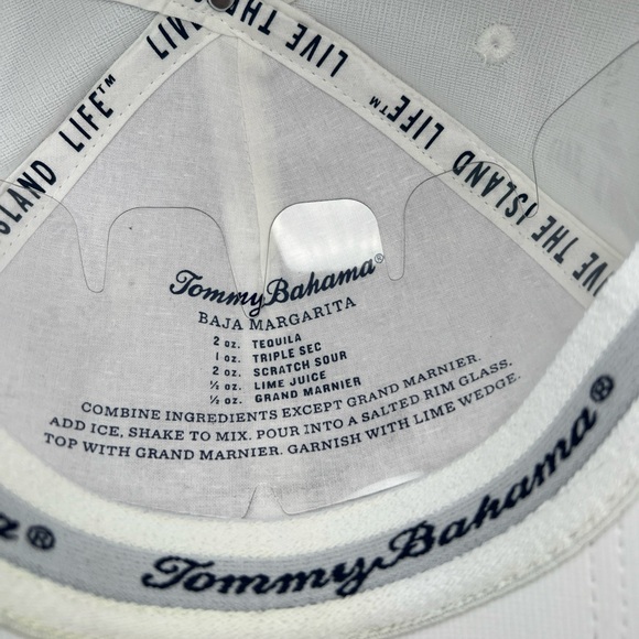 Tommy Bahama Golf White Baseball Cap Snapback Hat Blue Floral Patch - Picture 10 of 10